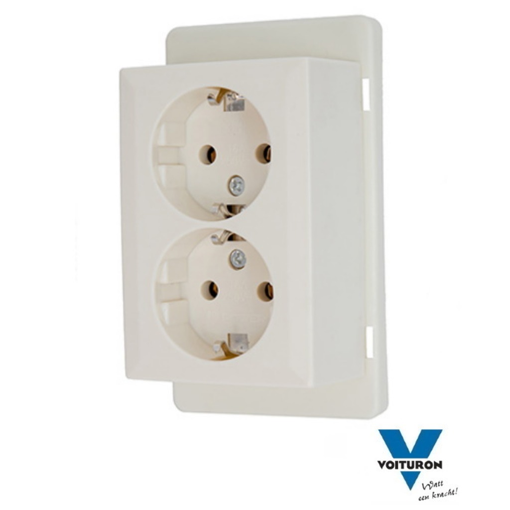 POWER Deksel met 2-voudige contactdoos voor lasdoos universeel ( 3611W2 )