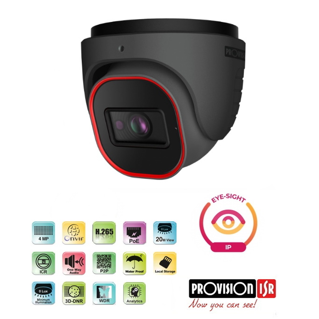 Provision-ISR 4.0 Mpix dome camera 2.8mm IR leds IP66