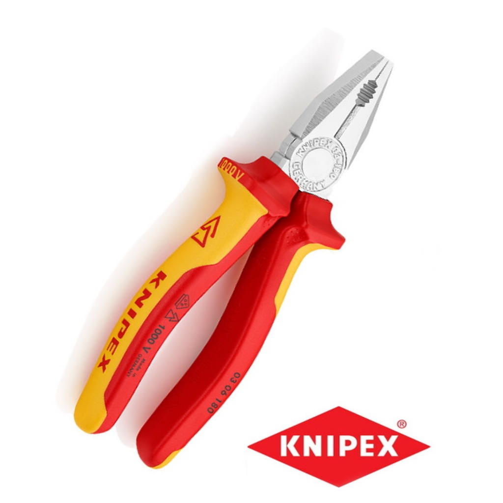 KNIPEX Kombi-tang verchr./ comfort 180 mm VDE