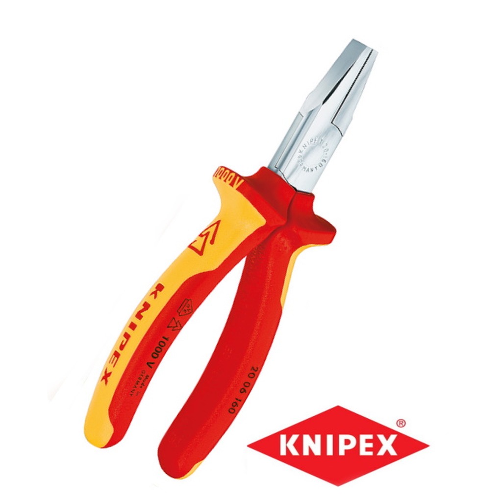 KNIPEX Platbuigtang verchr./ comfort 160 mm VDE