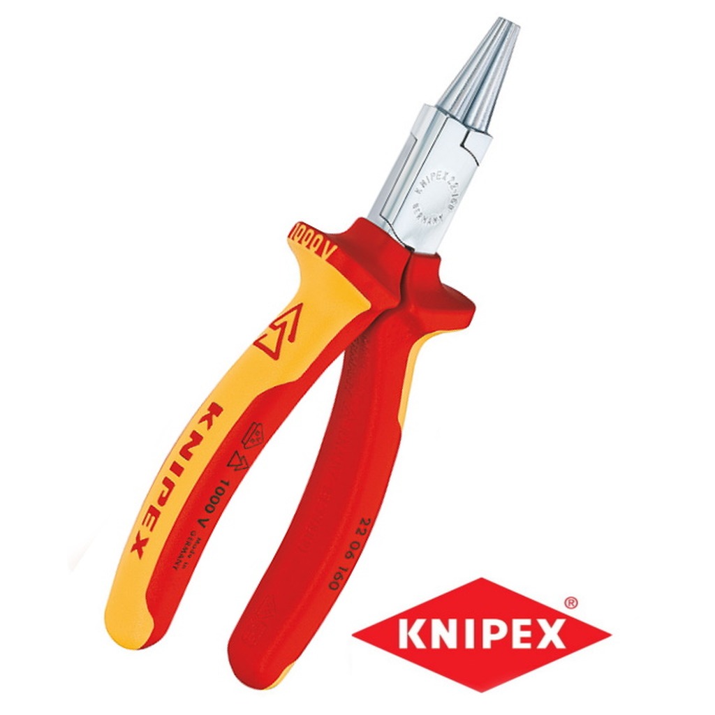 KNIPEX Rondbuigtang verchr./ comfort 160 mm VDE