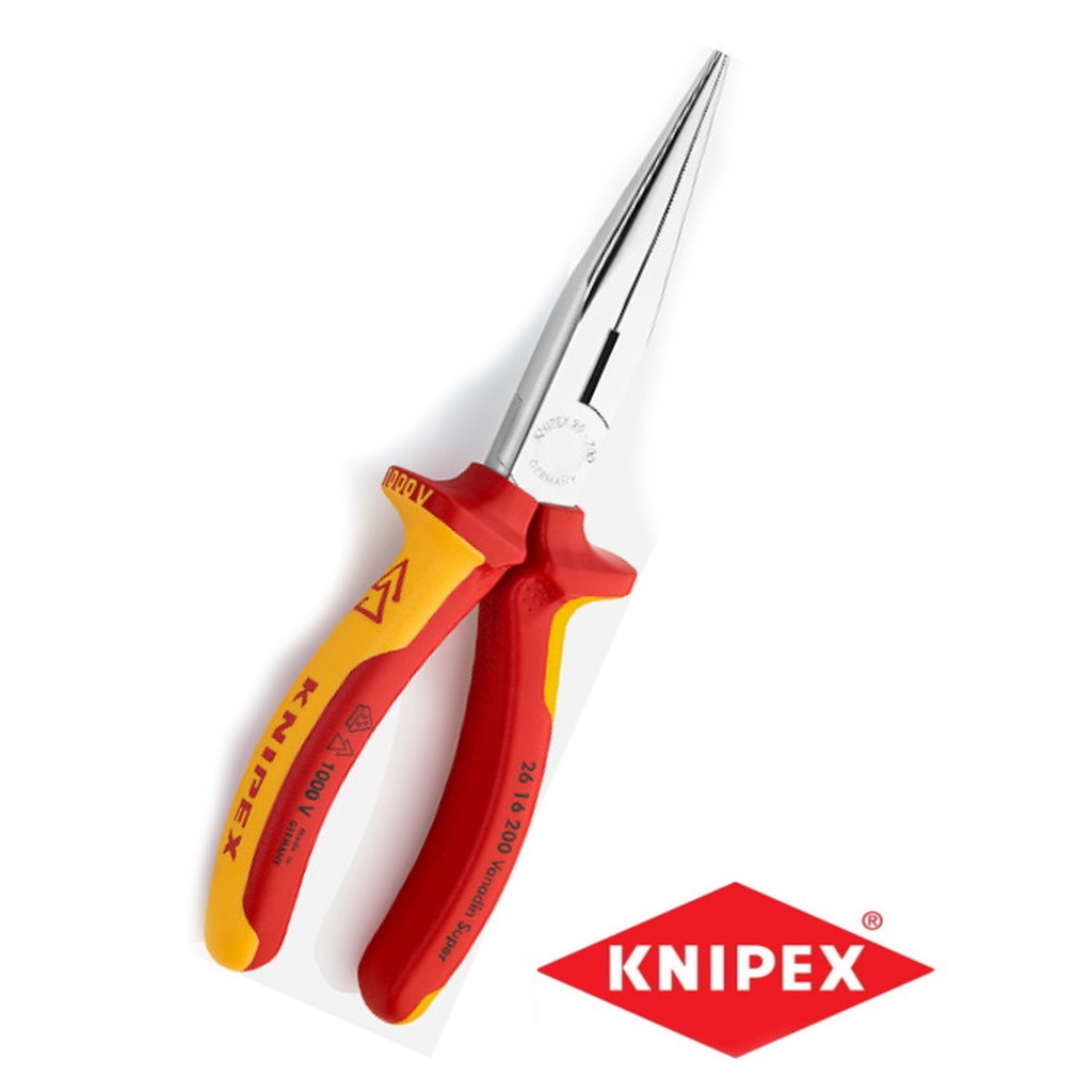 KNIPEX Telefoontang recht + zijsn. 200 mm VDE