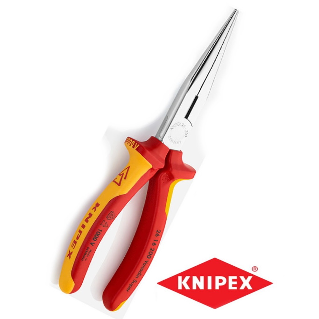 KNIPEX Telefoontang 45gr. + zijsn. 200 mm VDE