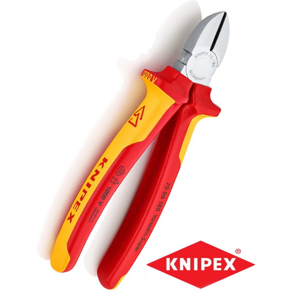 KNIPEX Zijsnijtang verchr./ comfort 180 mm VDE