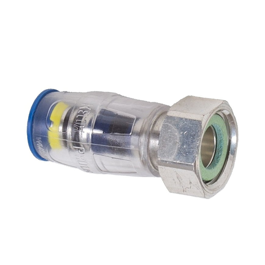 Kelox Protec Clix schroefkoppeling messing PA steek x wartel vlak