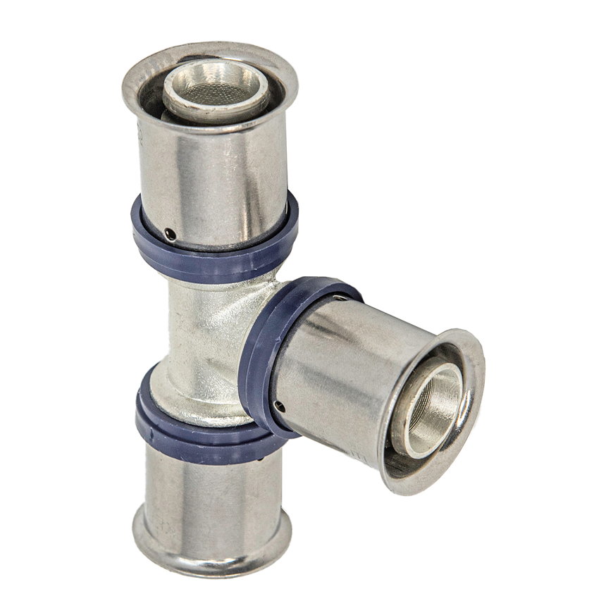 Kelox Ultrax T-stuk 90° messing rvs