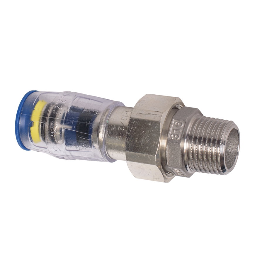 Kelox Protec Clix schroefkoppeling met wartel messing rvs steek x buitendraad