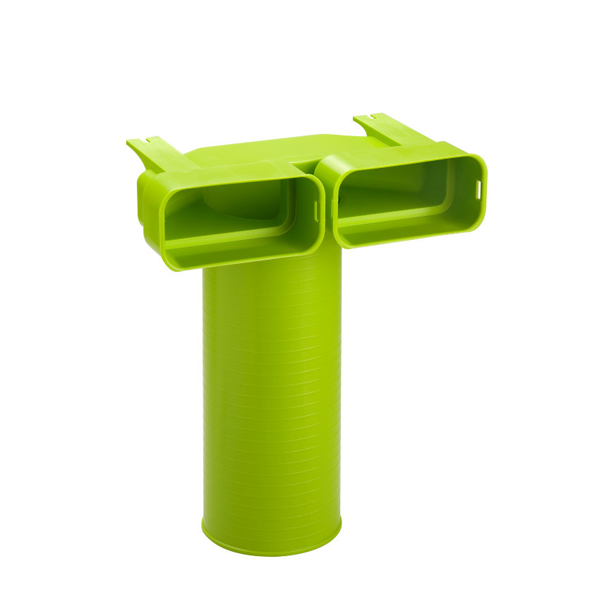 Ubbink Air Excellent ventieladapter 90°, type AE55sc, incl. 1 afdekkap, groen, Ø 125 x 60 x 130 mm