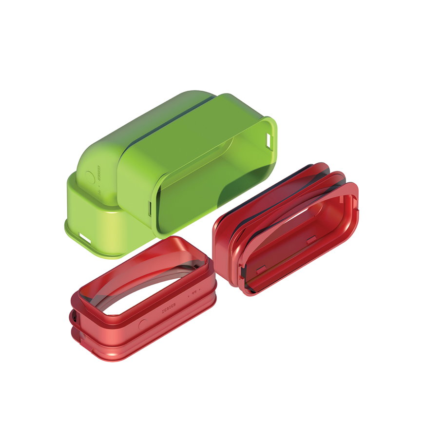 Ubbink Air Excellent bocht 90°, type AE55sc, verticaal, groen, 60 x 130 mm, set