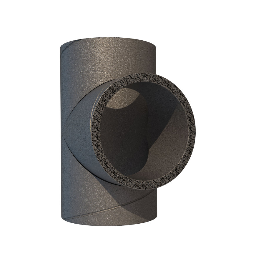 Ubbink Aerfoam T-stuk 90°, epe, grijs, 160 mm