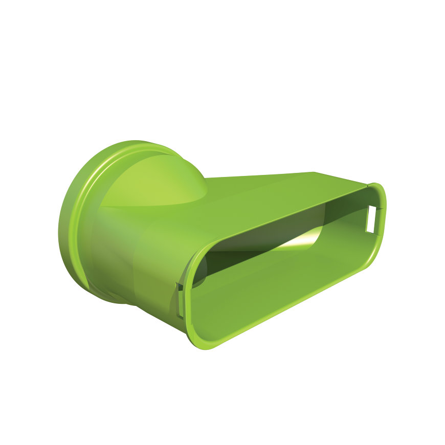 Ubbink Air Excellent adapter, type AE45sc, voor luchtverdeelkast 200/800 serie, groen, 50 x 140 mm