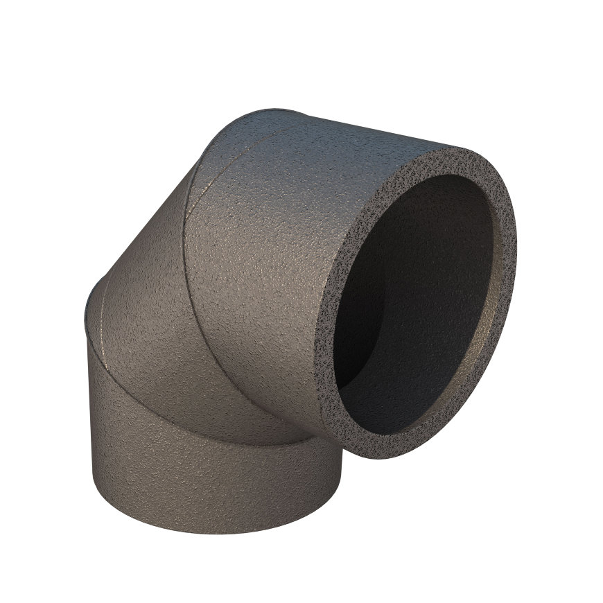 Ubbink Aerfoam bocht 90°, epe, grijs, 200 mm