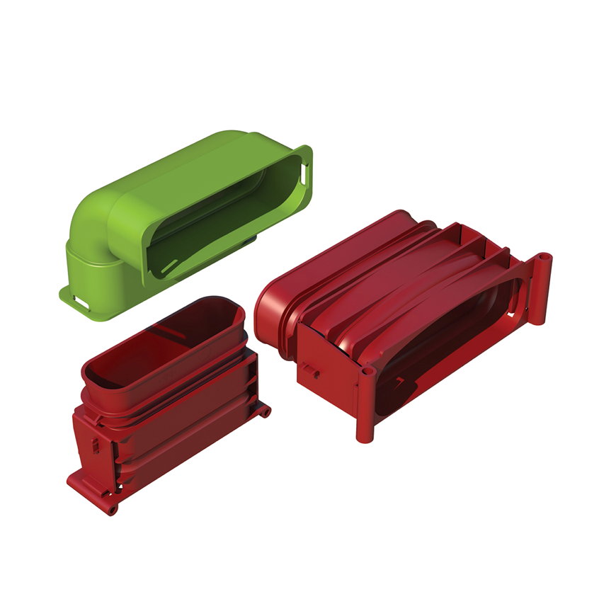 Ubbink Air Excellent bocht 90°, type AE45sc, verticaal, groen, 50 x 140 mm, set