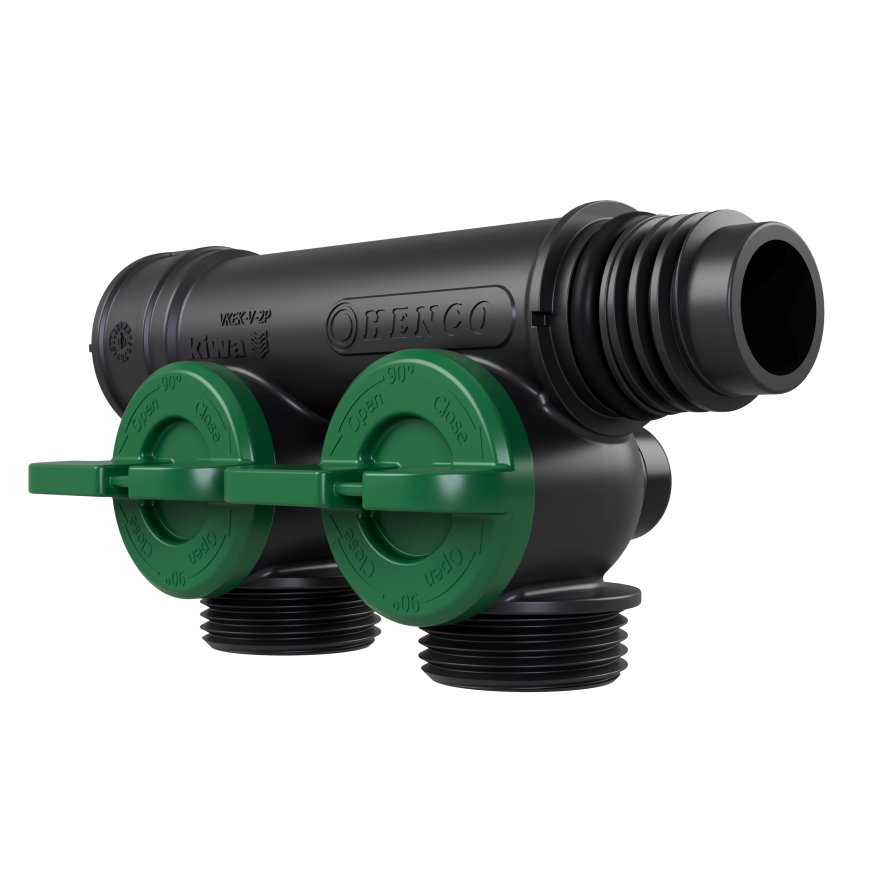 Henco Pro-Flow Manifold verdeler, 2x euroconus, type VKEK-V-2P, groen