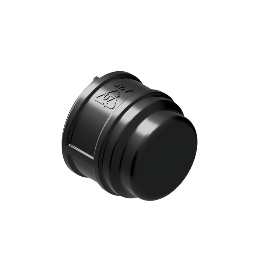 Henco eindkap voor Pro-Flow Manifold verdeler, 1x binnendraad, type VK-ENDAP-F, zwart