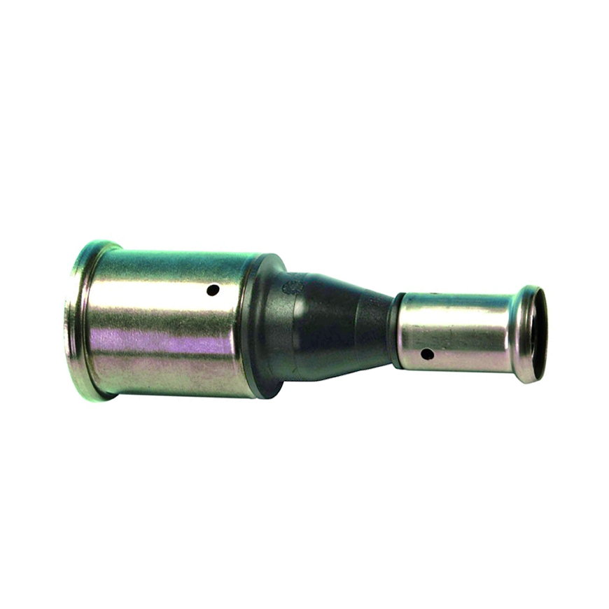 Henco verloopkoppeling, pvdf, rvs, 2x pers, type 16PK, epdm, 10 bar, 50 x 40 mm