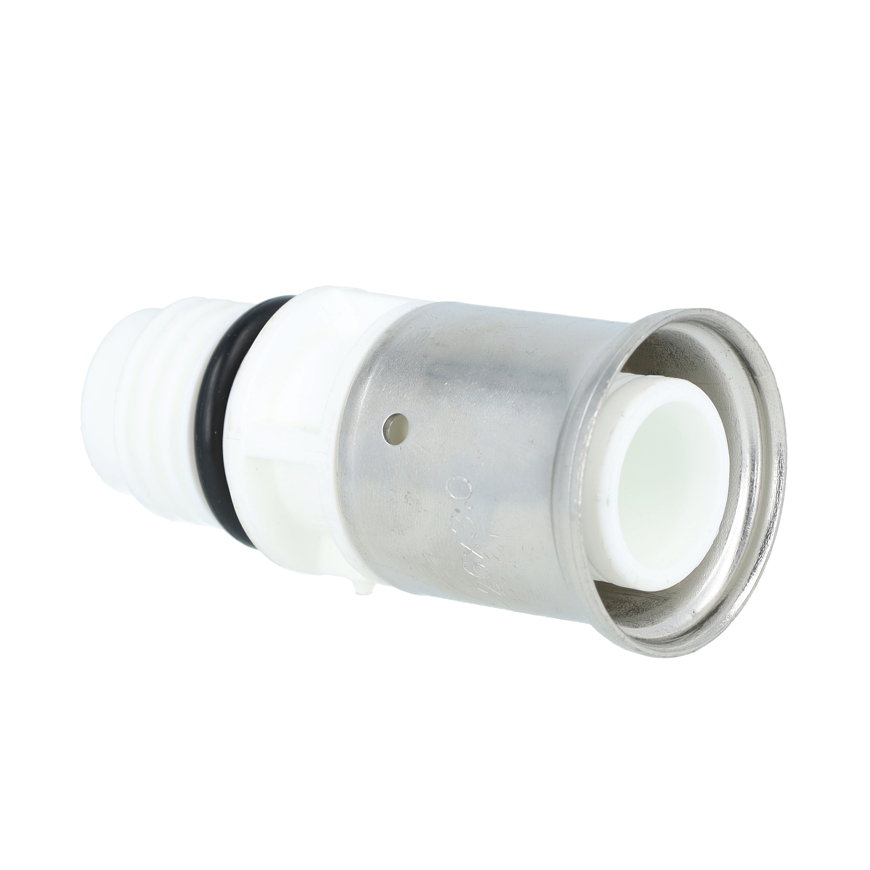 Henco Vision draadkoppeling, pvdf, rvs, pers x buitendraad, type VVPK, epdm, 26 mm x ¾"