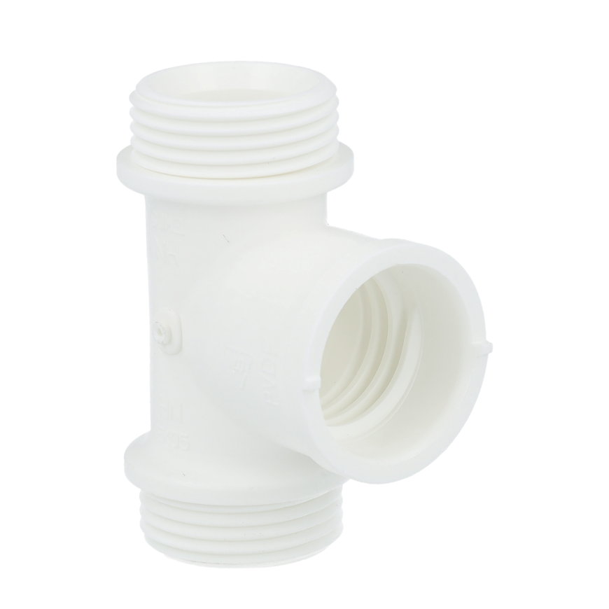 Henco Vision T-stuk 90°, pvdf, 1x steek / 2x euroconus, type VDEK, epdm, ¾" x 32 mm x ¾"