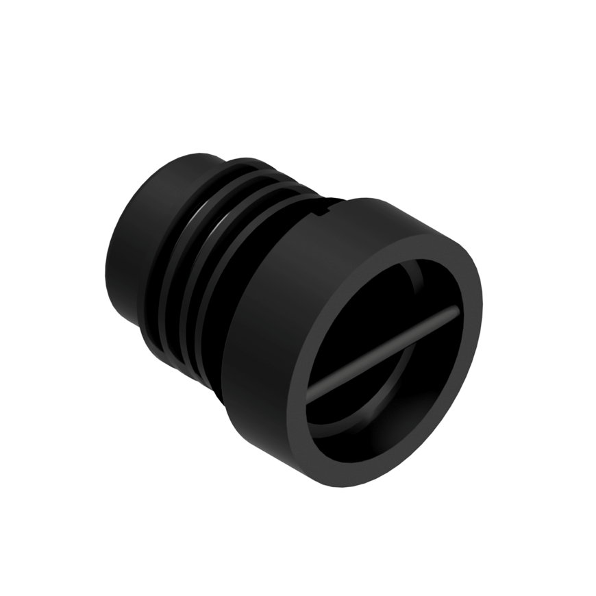 Henco eindkap voor Pro-Flow Manifold verdeler, 1x buitendraad, type VK-ENDCAP-M, zwart