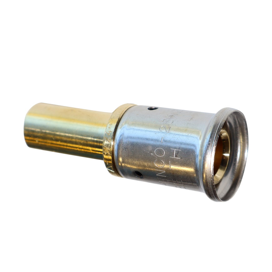 Henco overgangskoppeling, vernikkeld, rvs, pers x knel, type 29P, epdm, 16 bar, 26 x 22 (cu) mm