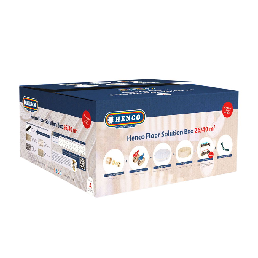 Henco vloerverwarmingsset, type FSB 2640, voor 26 tot 40 m², pakket A