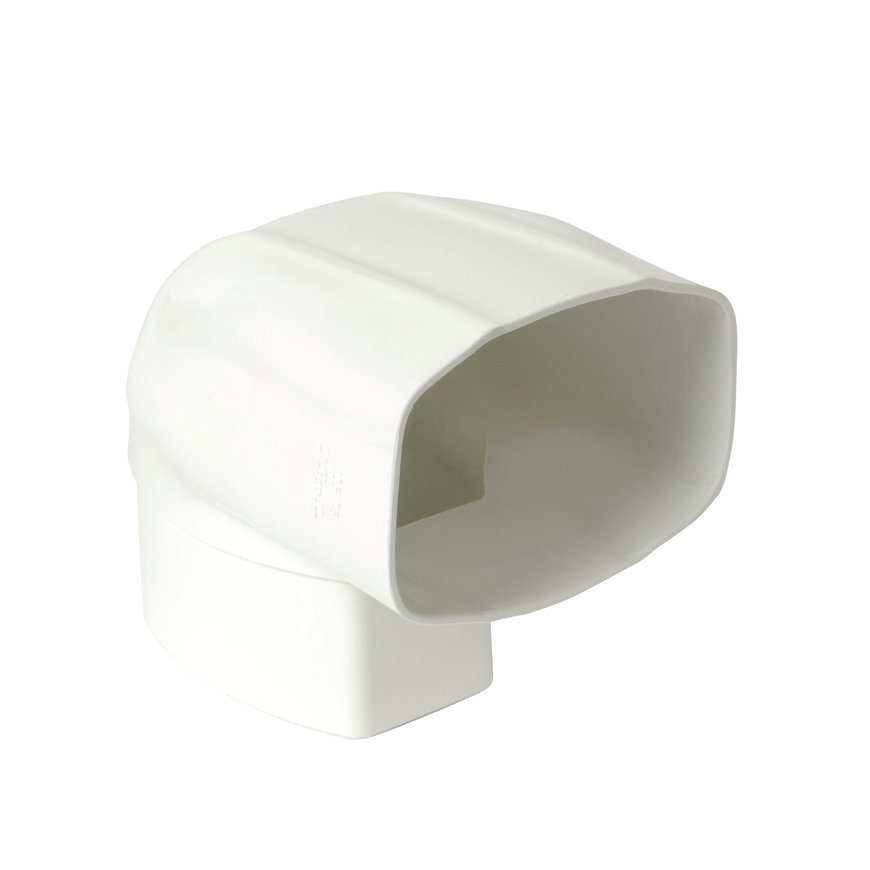 Nicoll Techtan Ovation hwa bocht 87°, pvc, gedraaid, inw. lijm x verj. spie, wit, 105 x 76 mm
