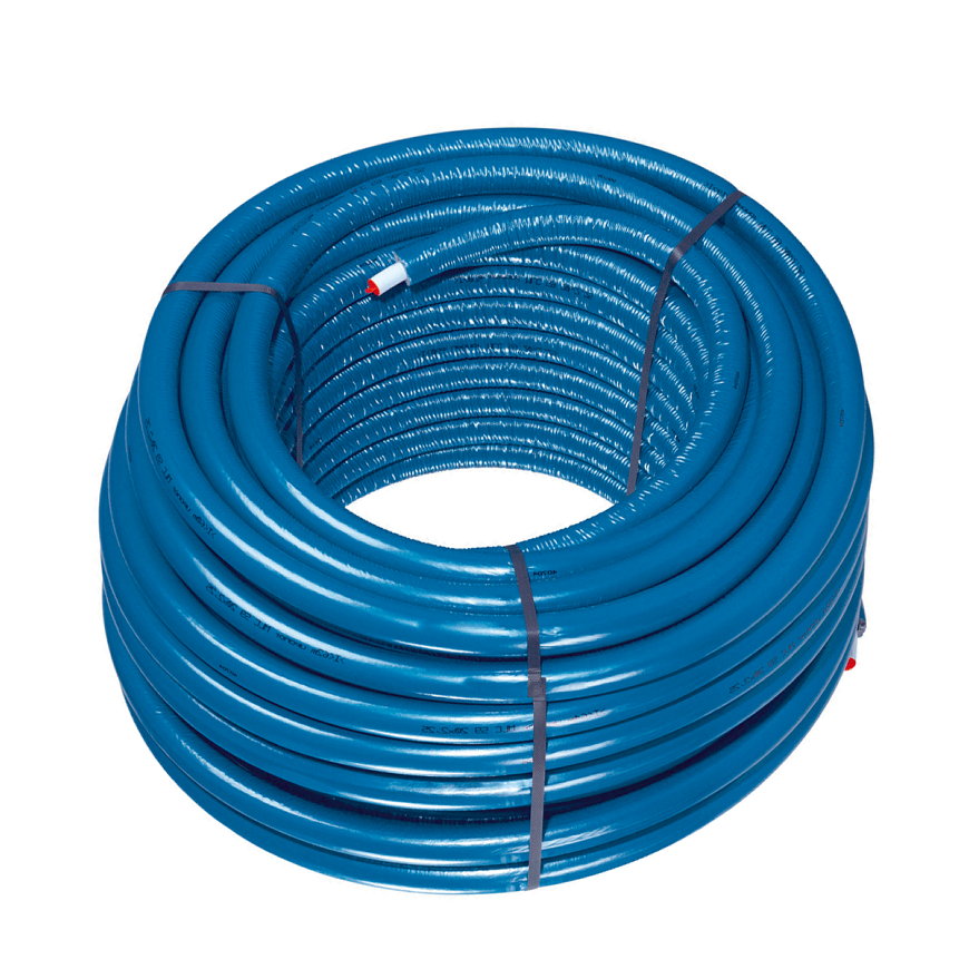 Uponor buis, Uni Pipe Plus, geïsoleerd, blauw, ISO 6 mm, Kiwa, WLS 040, 25 x 2,5 mm, l = 50 m