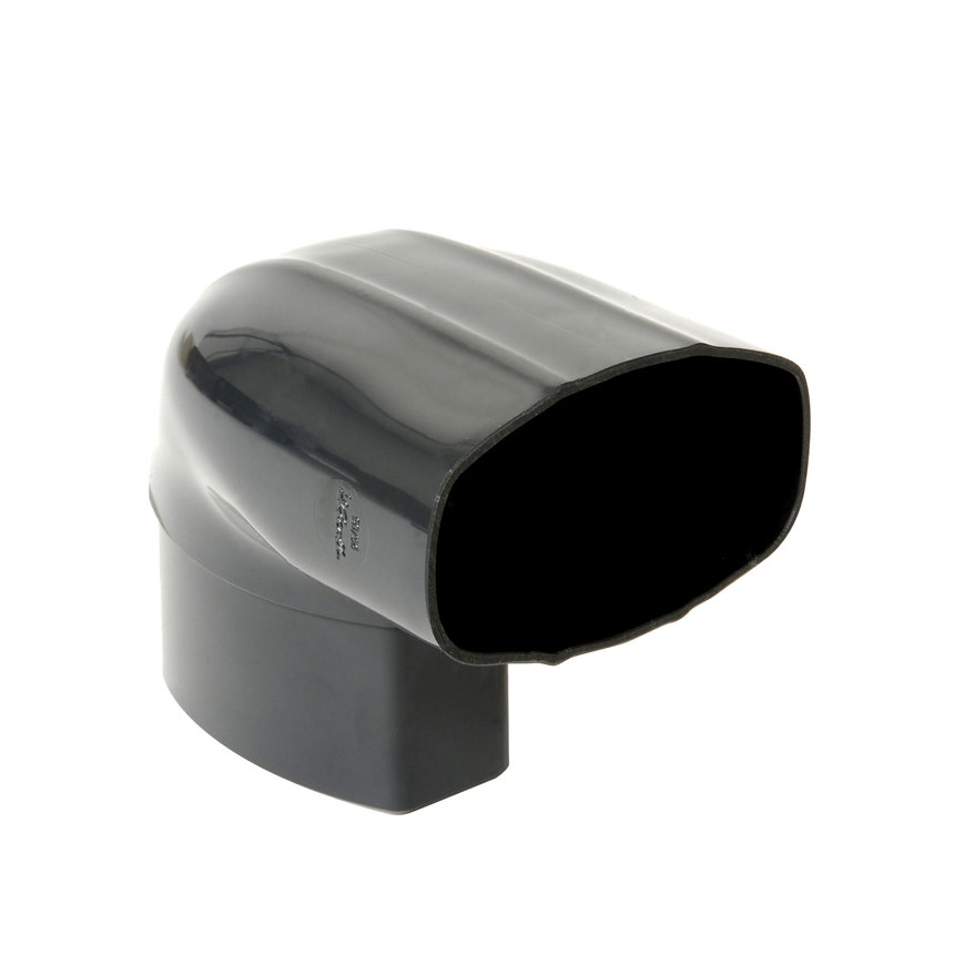 Nicoll Techtan Ovation hwa bocht 87°, pvc, gedraaid, inw. lijm x verj. spie, antraciet, 105 x 76 mm