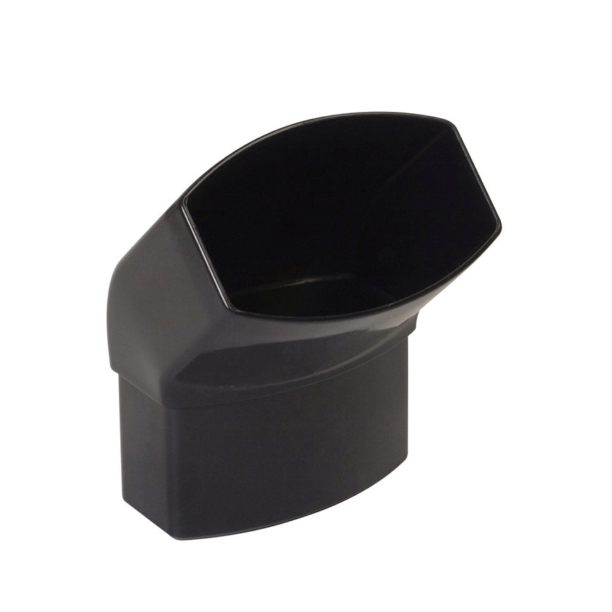 Nicoll Techtan Ovation hwa bocht 45°, pvc, inwendig lijm x verjongd spie, zwart, 90 x 56 mm