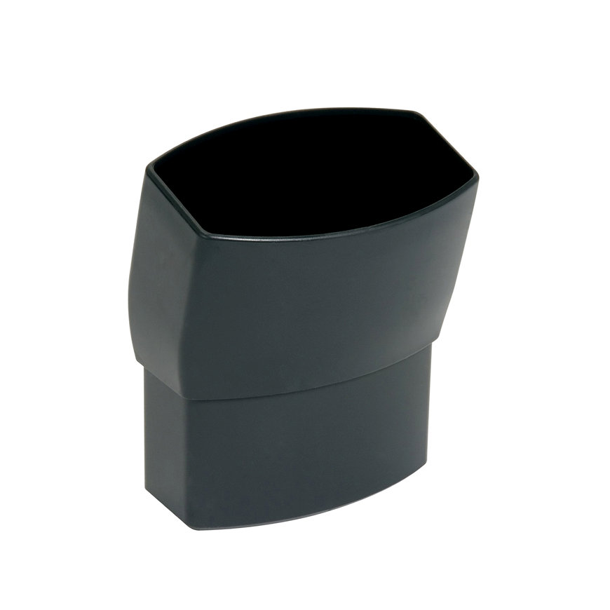 Nicoll Techtan Ovation hwa bocht 15°, pvc, inwendig lijm x verjongd spie, antraciet, 90 x 56 mm