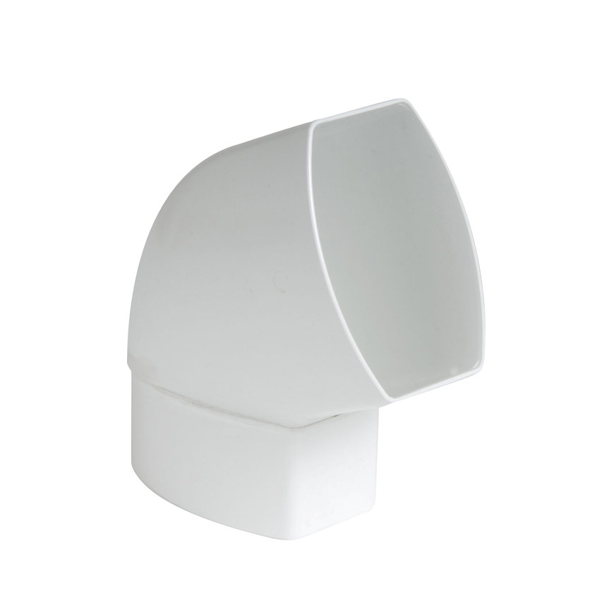 Nicoll Techtan Ovation platte hwa bocht 67°, pvc, inw. lijm x verjongd spie, wit, 105 x 76 mm