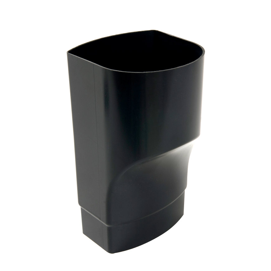 Nicoll Techtan Ovation hwa overgangsstuk, pvc, ovaal x rond, zwart, RAL 9011, 105 x 76 x 100 mm