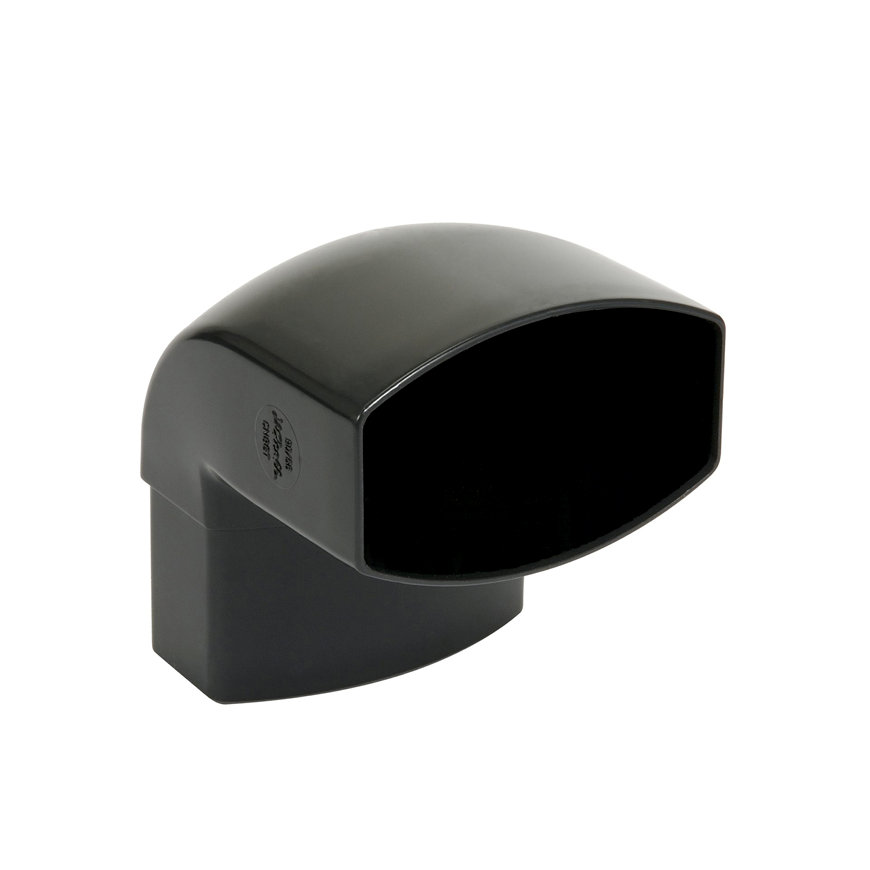 Nicoll Techtan Ovation hwa bocht 87°, pvc, inwendig lijm x verjongd spie, antraciet, 105 x 76 mm