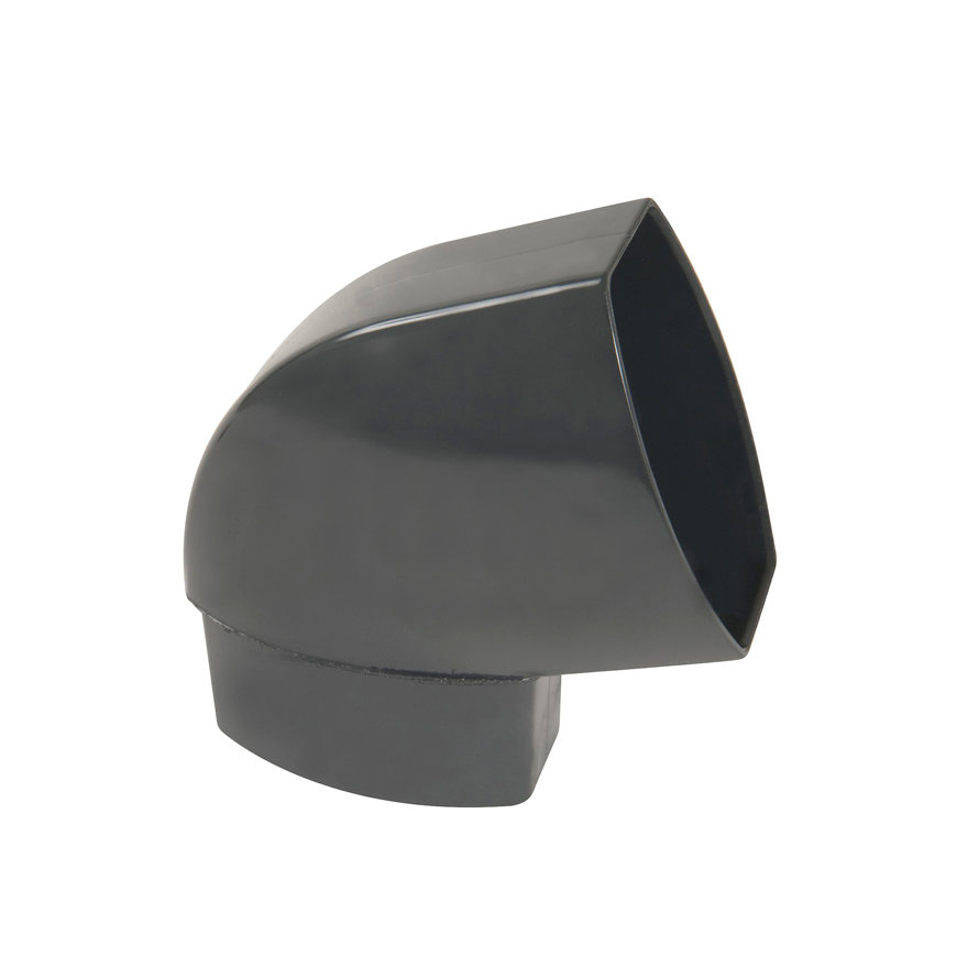 Nicoll Techtan Ovation platte hwa bocht 67°, pvc, inw. lijm x verjongd spie, antraciet, 90 x 56 mm