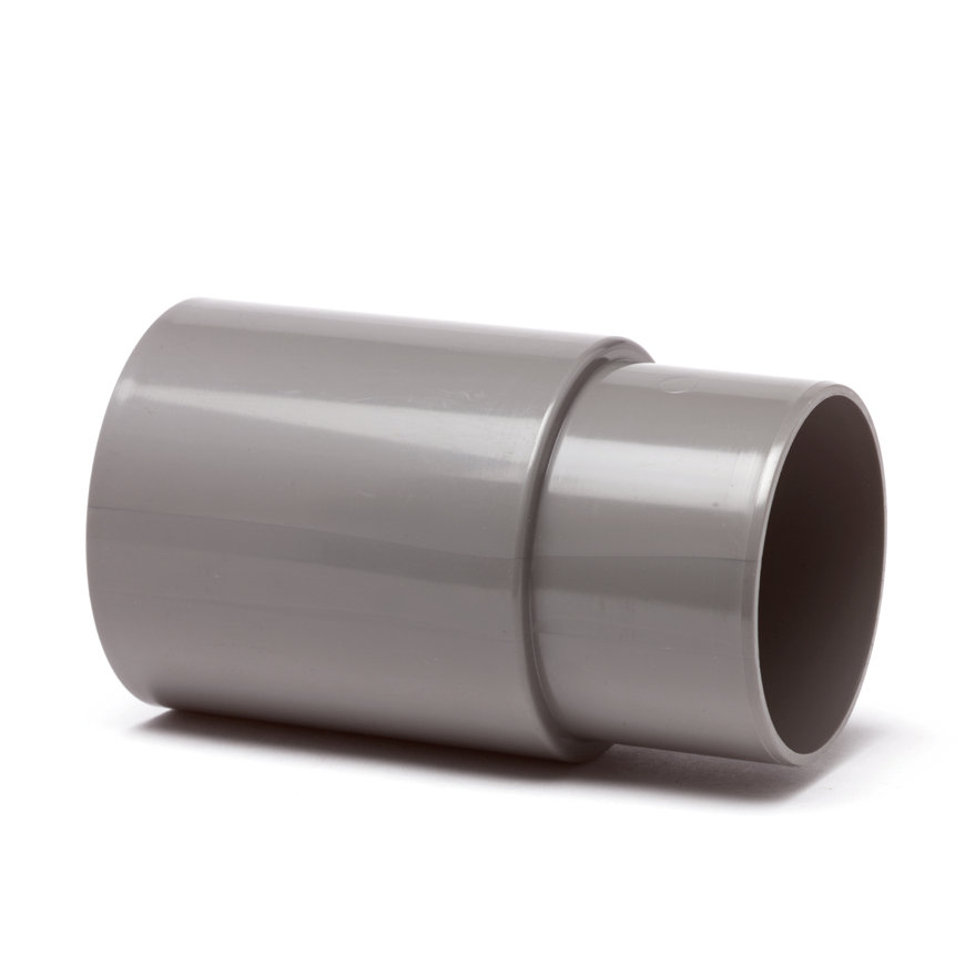 Dyka hwa verlengde mof, pvc, inwendig lijm x verjongd spie, grijs, 70 mm