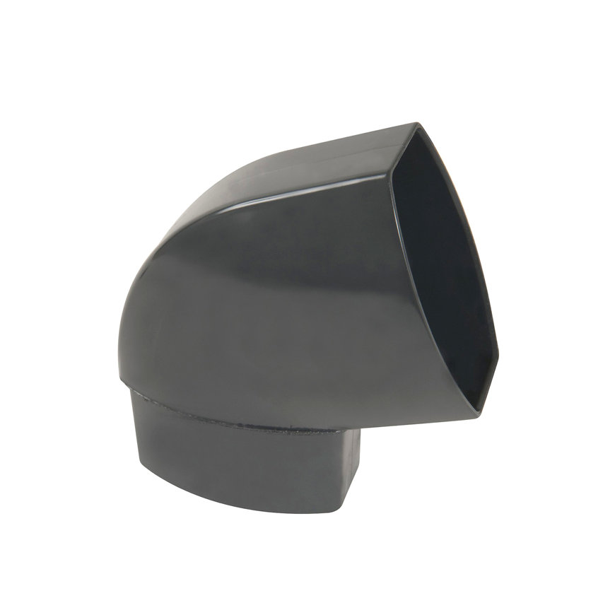 Nicoll Techtan Ovation platte hwa bocht 67°, pvc, inw. lijm x verjongd spie, antraciet, 105 x 76mm