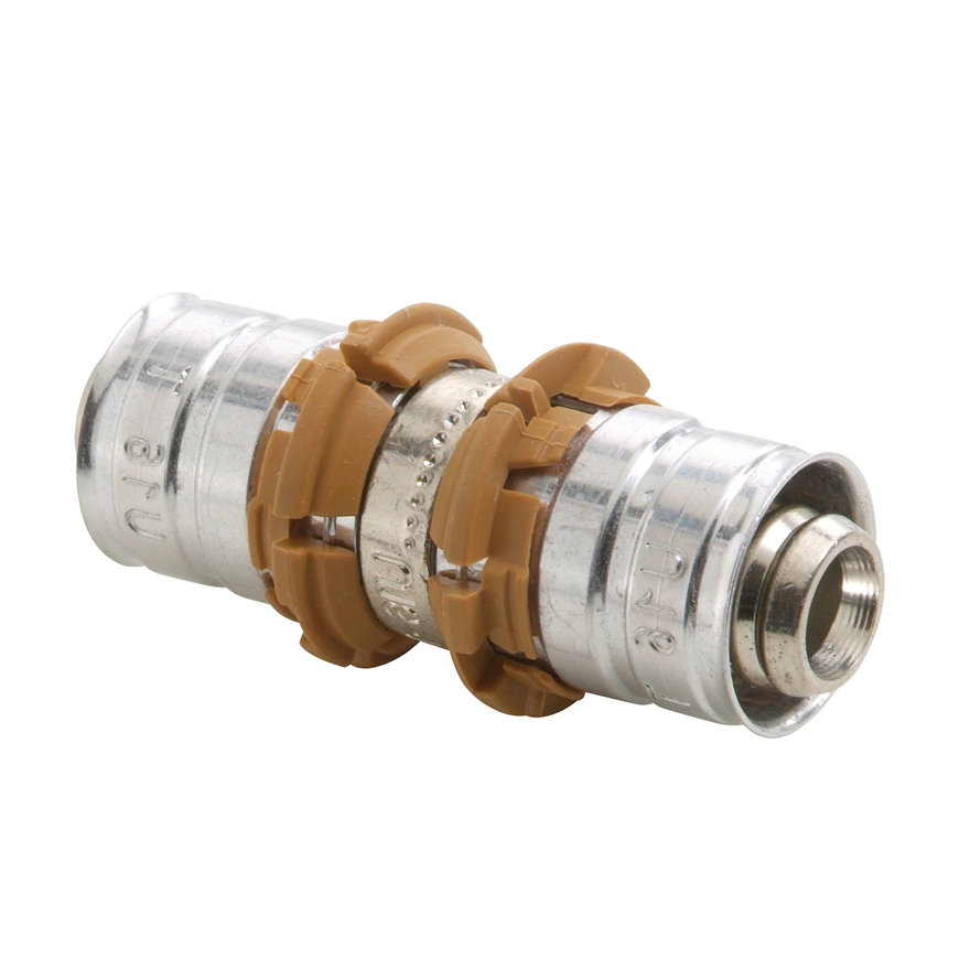 Uponor koppeling, S-Press, messing vertind, 2x pers, Kiwa, 40 mm