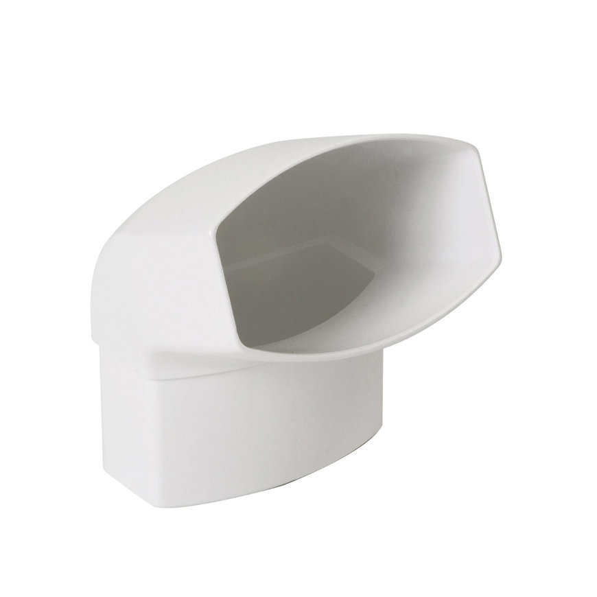 Nicoll Techtan Ovation hwa bocht 67°, pvc, inwendig lijm x verjongd spie, wit, RAL 9010, 90 x 56 mm