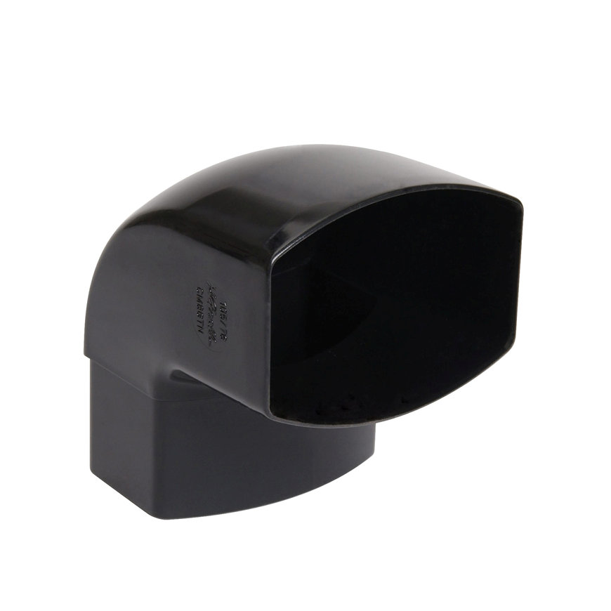 Nicoll Techtan Ovation hwa bocht 87°, pvc, inwendig lijm x verjongd spie, zwart, 105 x 76 mm