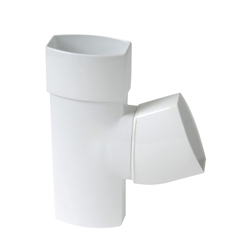 Nicoll Techtan Ovation hwa T-stuk 67°, pvc, 2x inwendig lijm x verjongd spie, wit, 90 x 56 mm