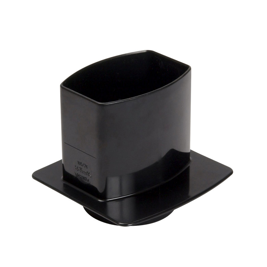 Nicoll Techtan Ovation hwa overgangsstuk, pvc, met grondplaat, inw lijm x spie, zwart, 105 x 76mm