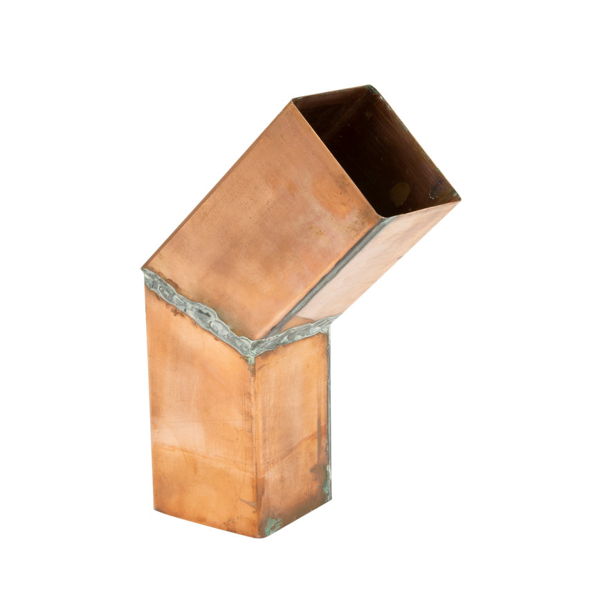 Hwa bocht 45°, roodkoper, vierkant, mof x spie, 80 x 80 mm