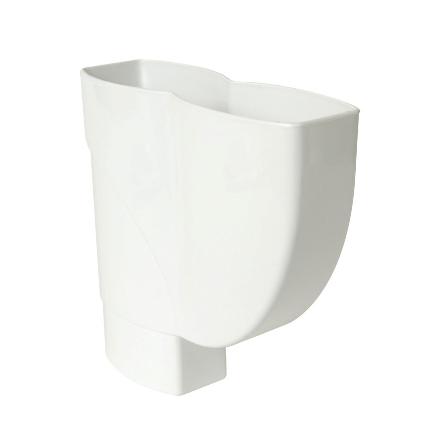 Nicoll Techtan Ovation hwa hamvormige verzamelbak, pvc, 2x inw lijm x verjongd spie, wit, 105x76mm