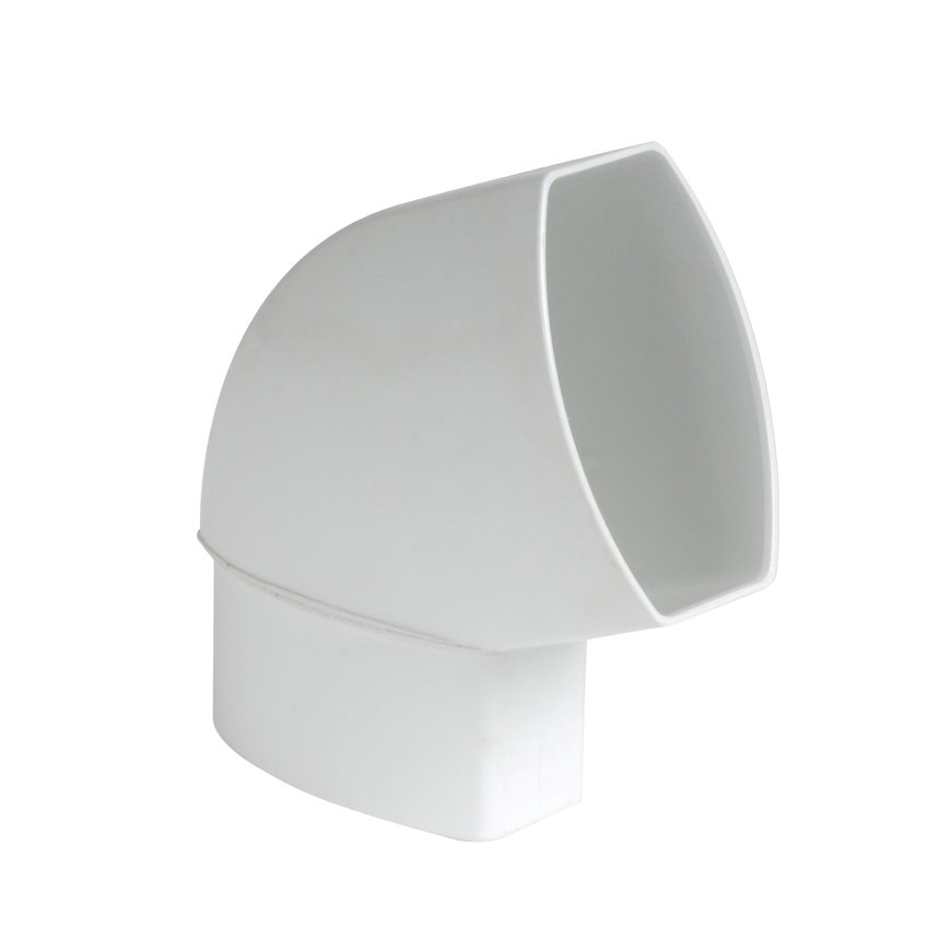 Nicoll Techtan Ovation platte hwa bocht 67°, pvc, inw. lijm x verjongd spie, wit, 90 x 56 mm