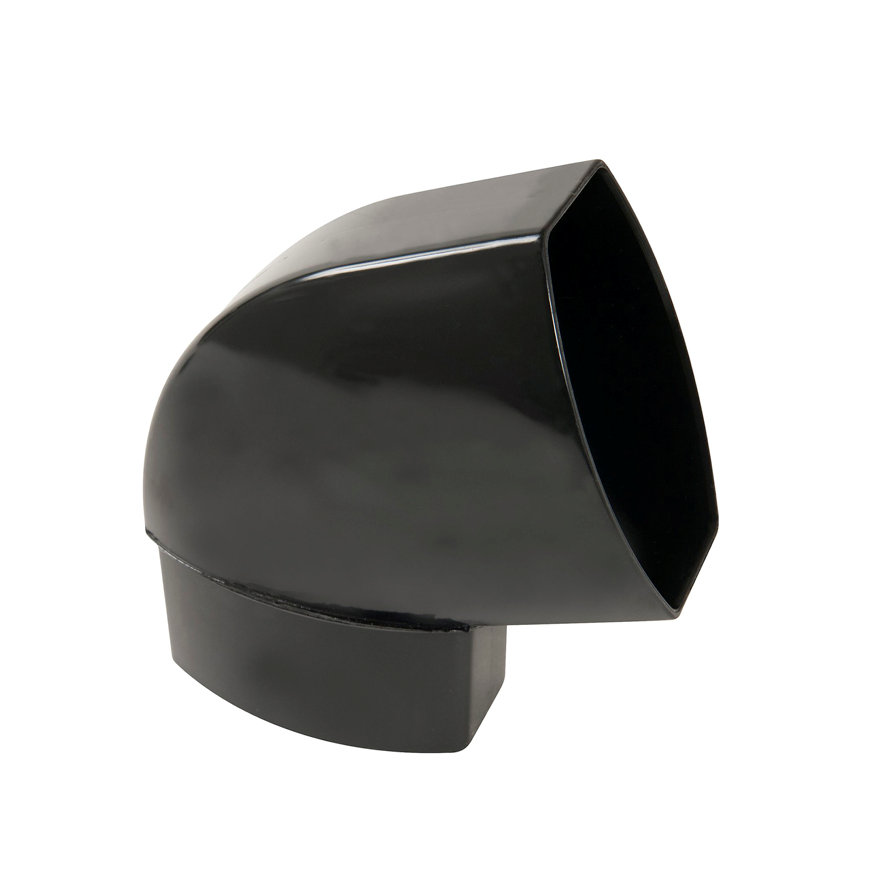 Nicoll Techtan Ovation platte hwa bocht 67°, pvc, inw. lijm x verjongd spie, zwart, 105 x 76 mm