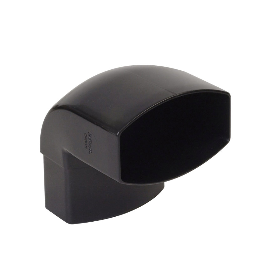 Nicoll Techtan Ovation hwa bocht 87°, pvc, inwendig lijm x verjongd spie, zwart, 90 x 56 mm
