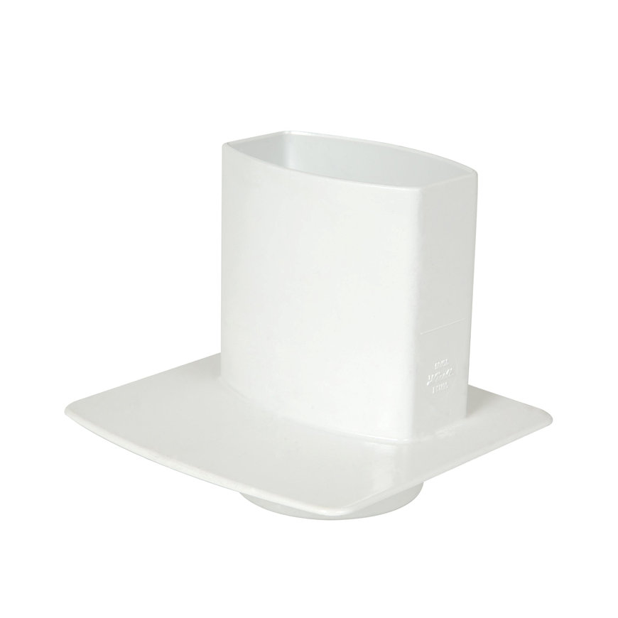 Nicoll Techtan Ovation hwa overgangsstuk, pvc, met grondplaat, inw lijm x spie, wit, 90 x 56 mm