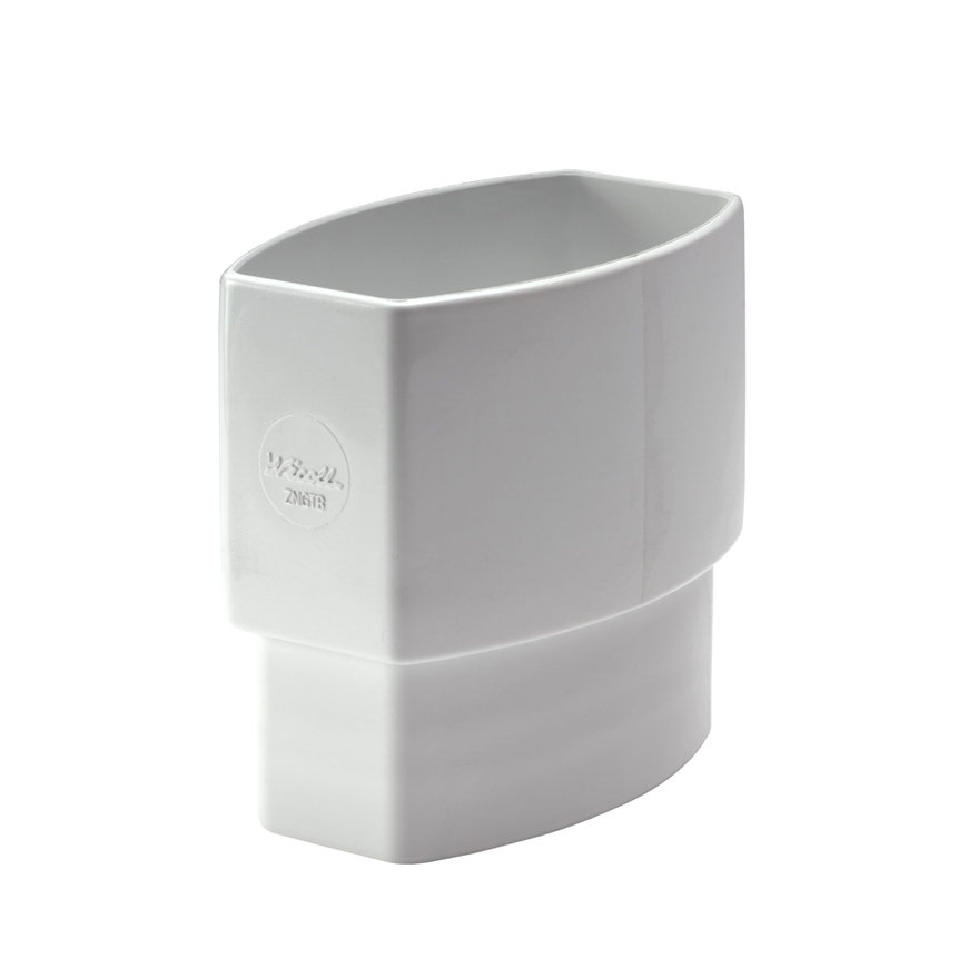 Nicoll Techtan Ovation hwa mof, pvc, inwendig lijm x verjongd spie, wit, RAL 9010, 105 x 76 mm