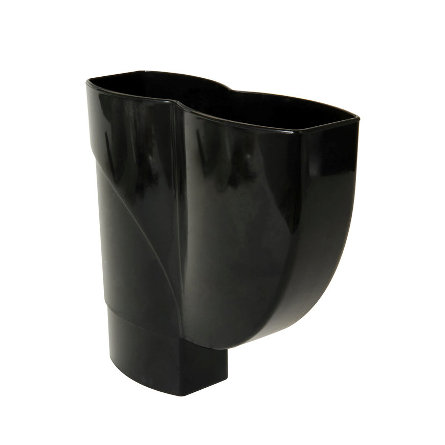 Nicoll Techtan Ovation hwa hamvormige verzamelbak, pvc, 2x inw lijm x verjongd spie, zwart,105x76mm