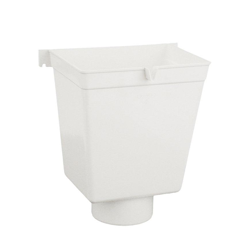 Wavin hwa vergaarbak, pvc, model II, uitwendig spie, wit, 80 mm